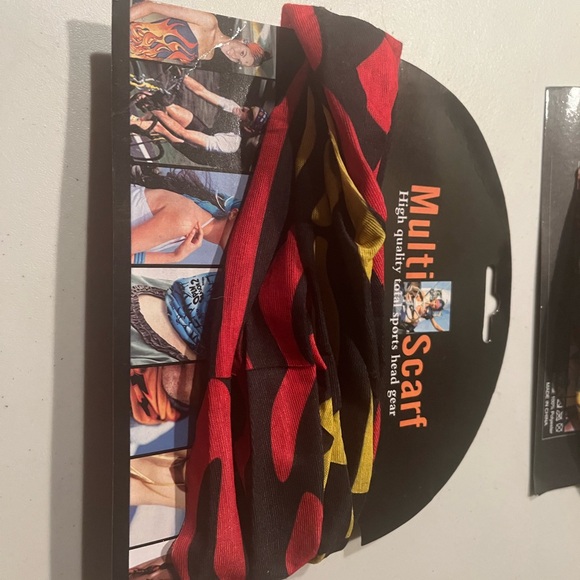 2 Multi Scarf Sports Head Gear - Black and Red lot - Picture 2 of 3